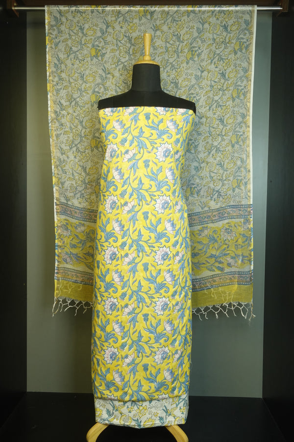 Hand Block Printed Pattern Pure Cotton Salwar Set | JKL236