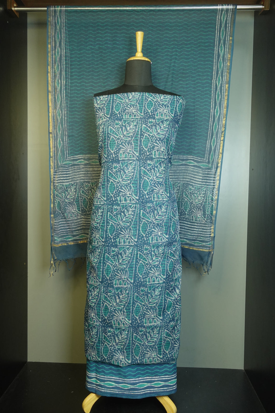 Hand Block Printed Kota Doria Salwar Set | JKL245