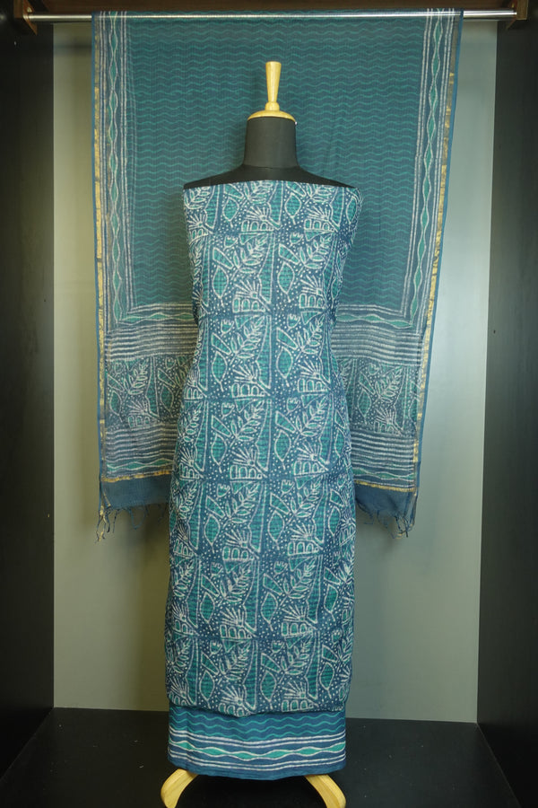 Hand Block Printed Kota Doria Salwar Set | JKL245