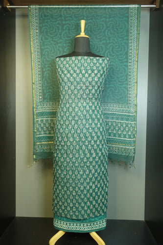 Hand Block Printed Kota Doria Salwar Set | JKL248