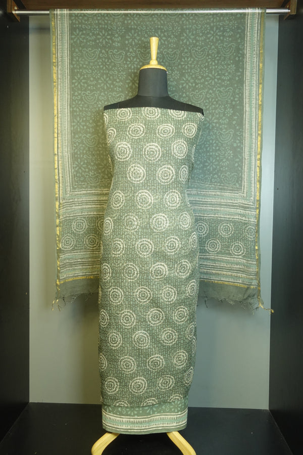 Hand Block Printed Kota Doria Salwar Set | JKL243