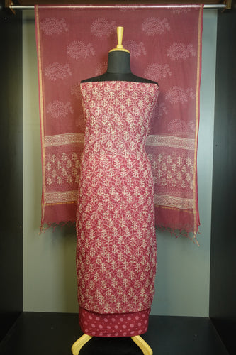 Hand Block Printed Kota Doria Salwar Set | JKL242