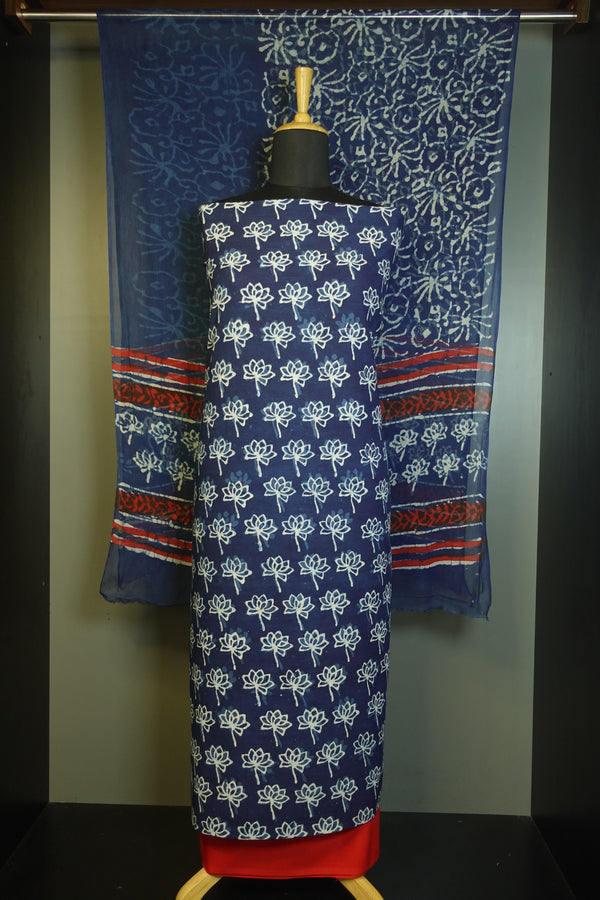 Hand Block Print Pattern Cotton Salwar Set | JKL210
