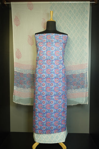 Hand Block Printed Pattern Cotton Salwar Set | JKL198