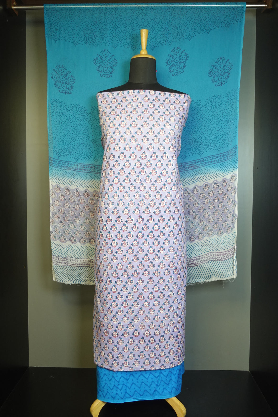 Hand Block Printed Pattern Cotton Salwar Set | JKL203