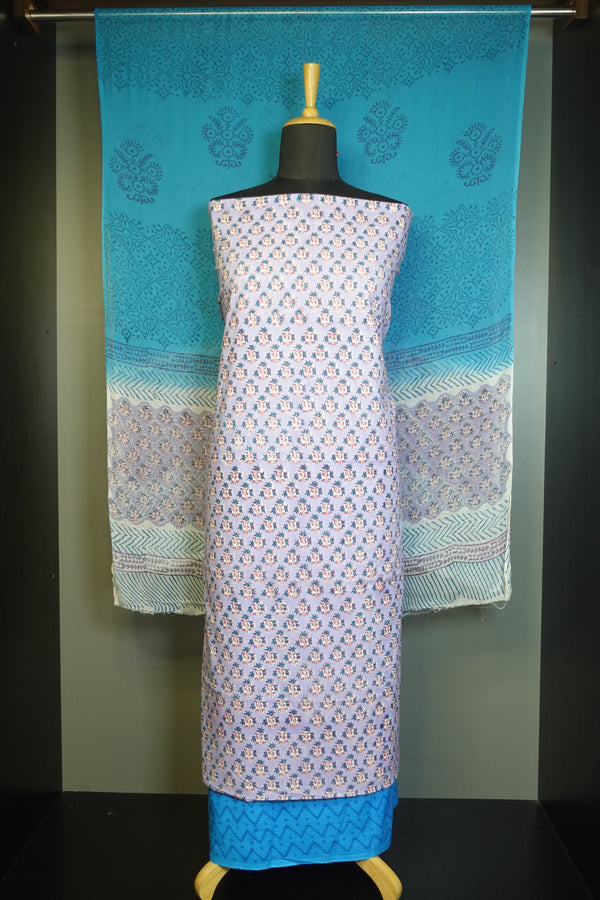 Hand Block Printed Pattern Cotton Salwar Set | JKL203