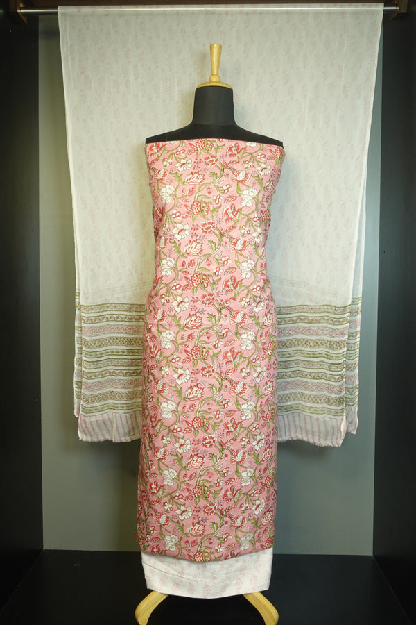 Hand Block Printed Pattern Cotton Salwar Set | JKL196
