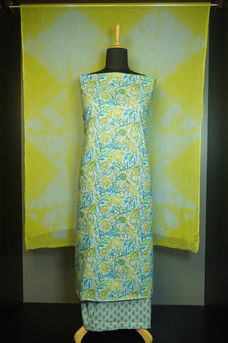 Hand Block Printed Pattern Cotton Salwar Set | JKL199