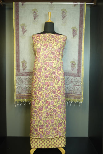 Hand Block Printed Pattern Cotton Salwar Set | JKL226