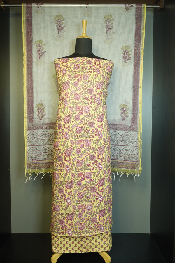 Hand Block Printed Pattern Cotton Salwar Set | JKL226
