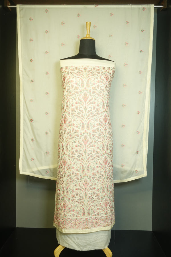 Floral Machine Embroidery Georgette Salwar Set | LV131
