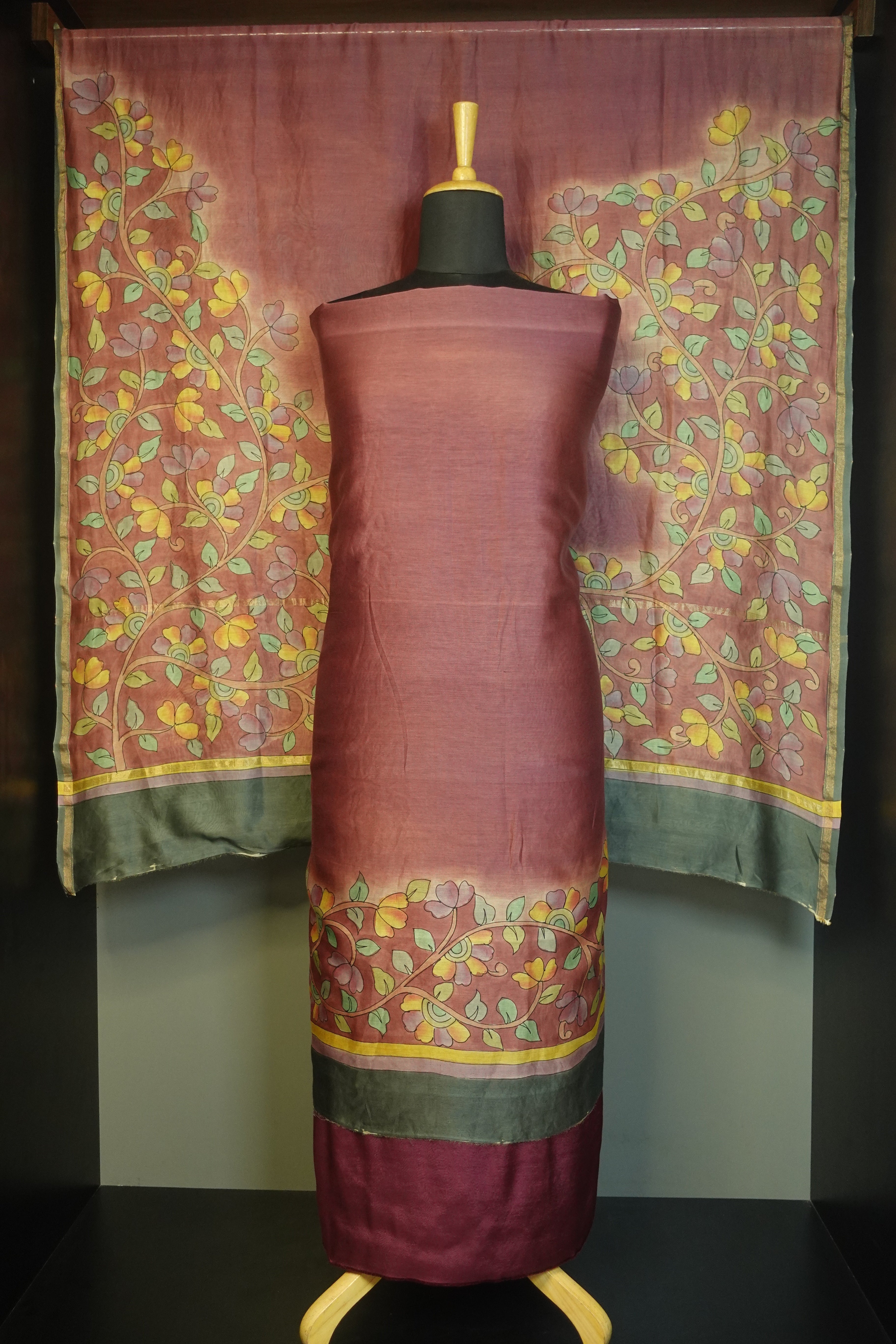 Kalamkari Design Silk Chanderi Salwar Set | LV108