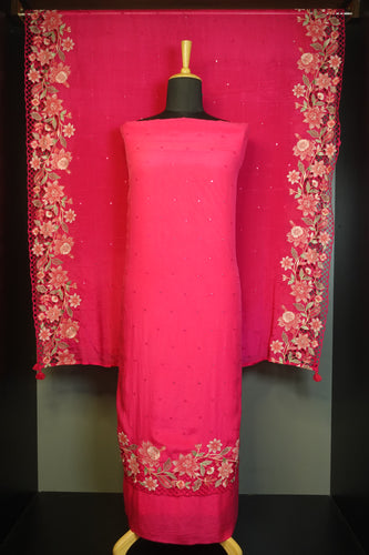 Floral Machine Embroidery Crape Salwar Set | LV132