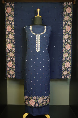Floral Machine Embroidery Crape Salwar Set | LV134