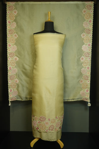 Floral Emboridery Tussar Organza Salwar Set | LV115
