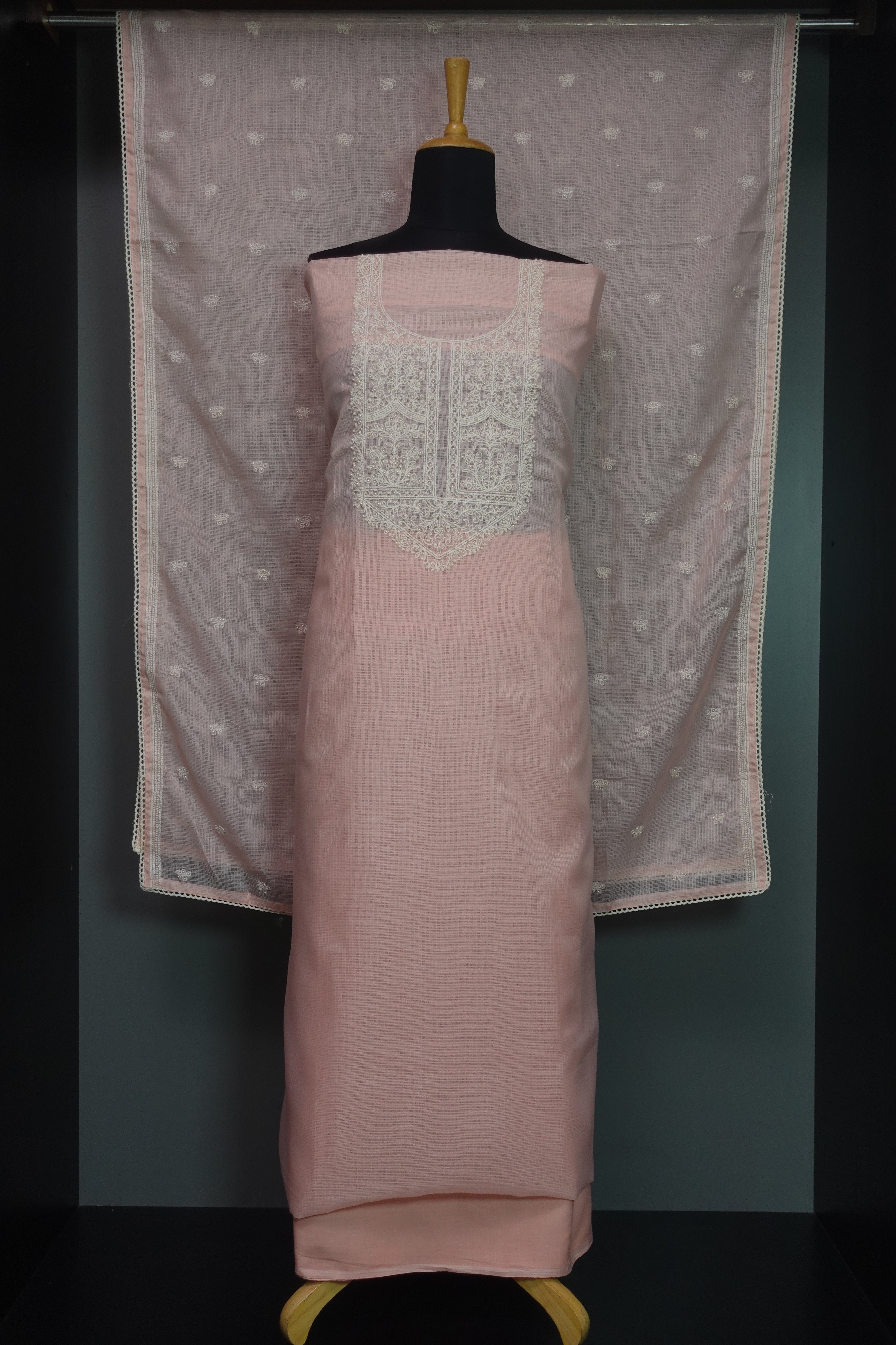 Yoke Embroidery Design Silky Kota Salwar Set | BLD312