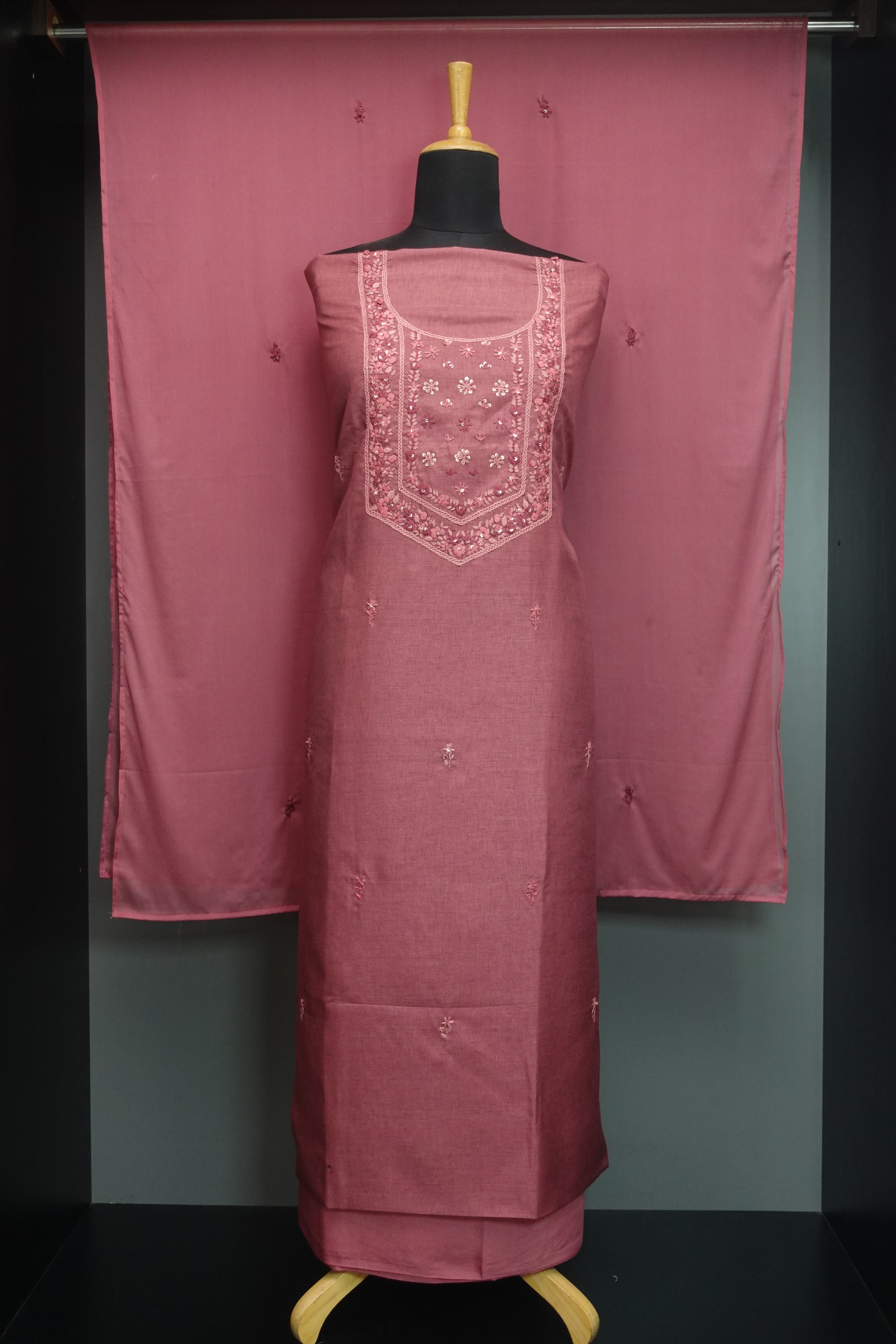 Hand Embroidery Tussar Finish Salwar Set | SBP248