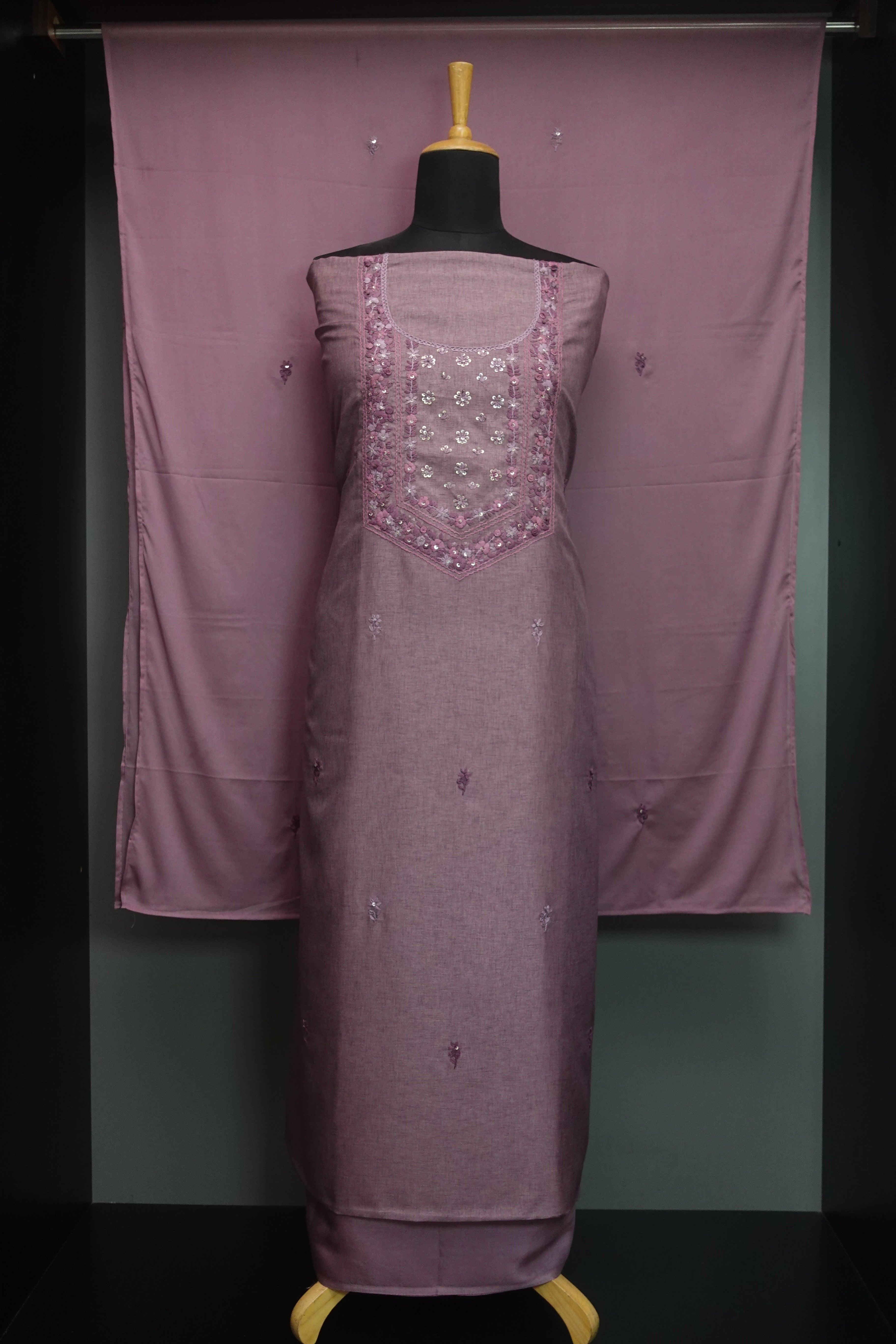 Hand Embroidery Tussar Finish Salwar Set | SBP248