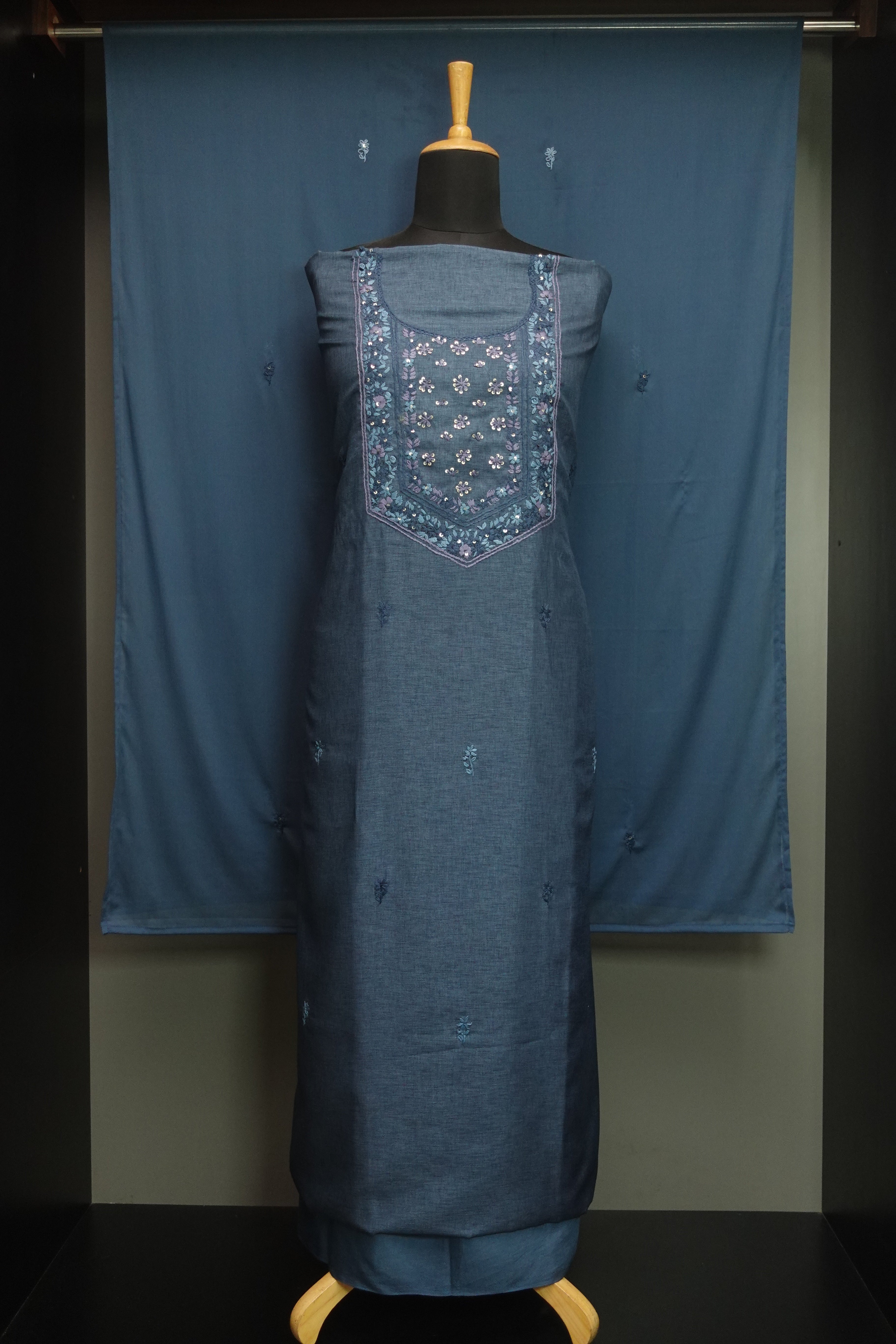 Hand Embroidery Tussar Finish Salwar Set | SBP248