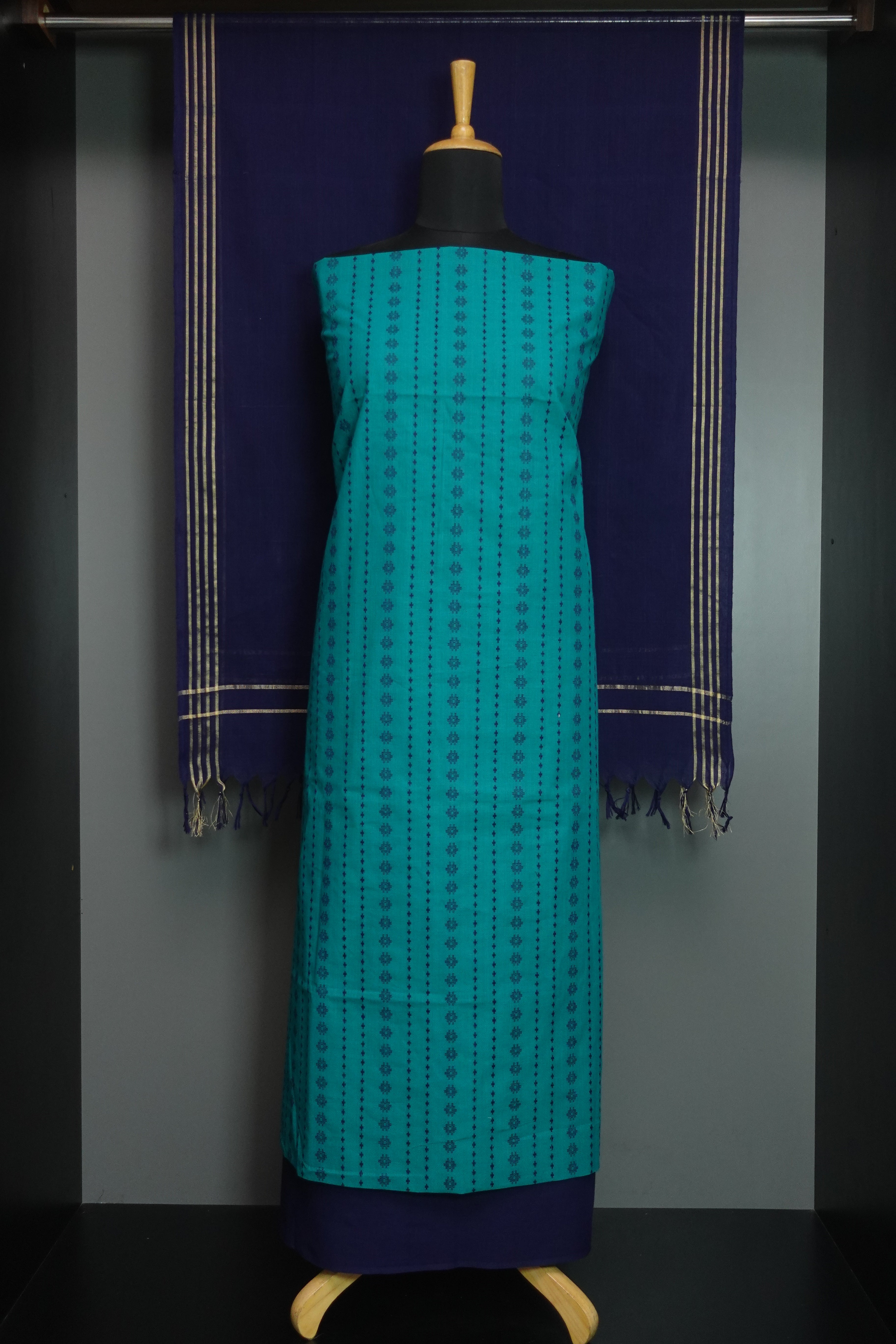 Vertical Weaving Pattern Cotton Salwar Set | MNS112 – Aham Designer ...
