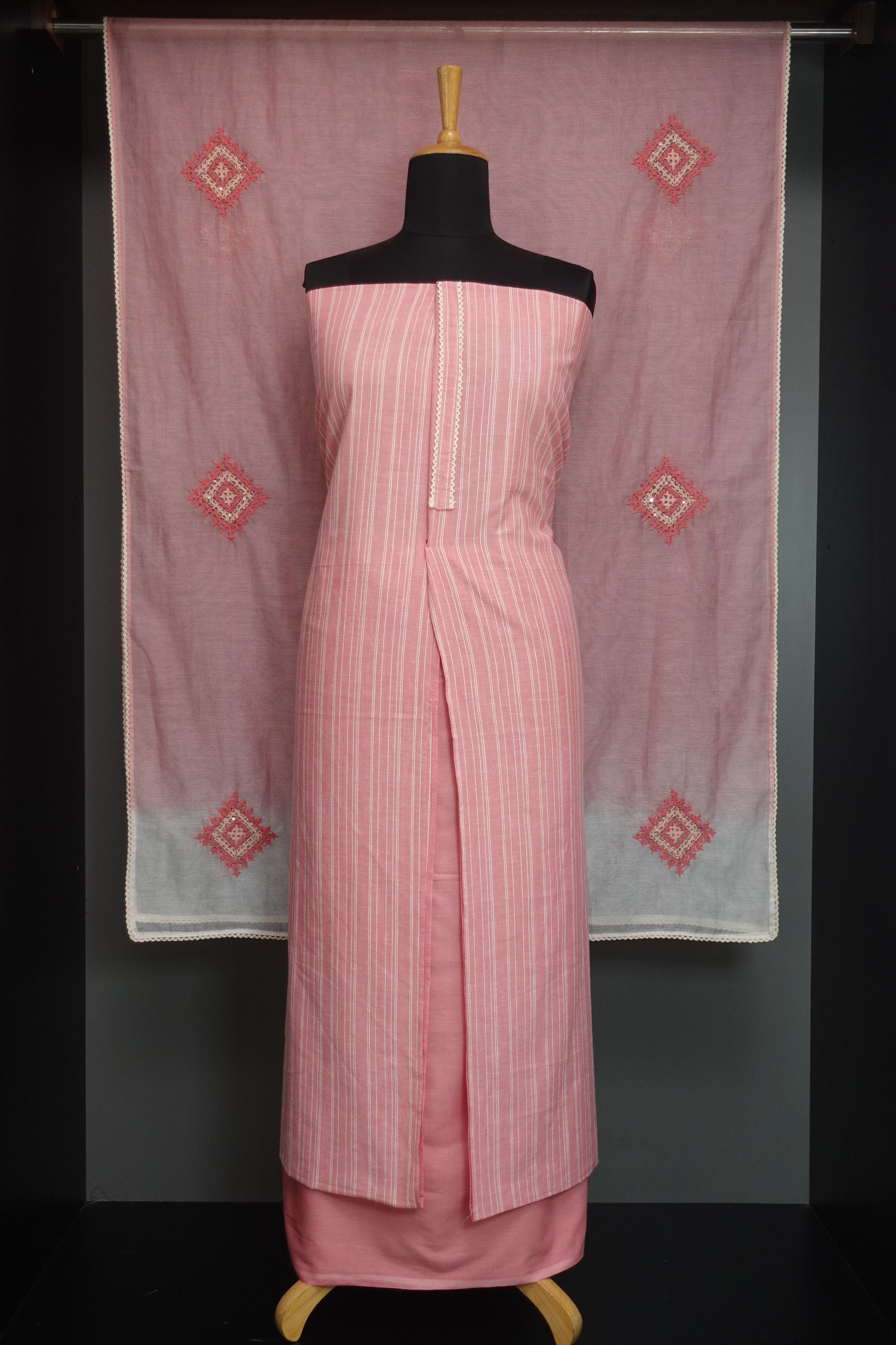 Stripe Weaving Cotton Salwar Set | KTF142