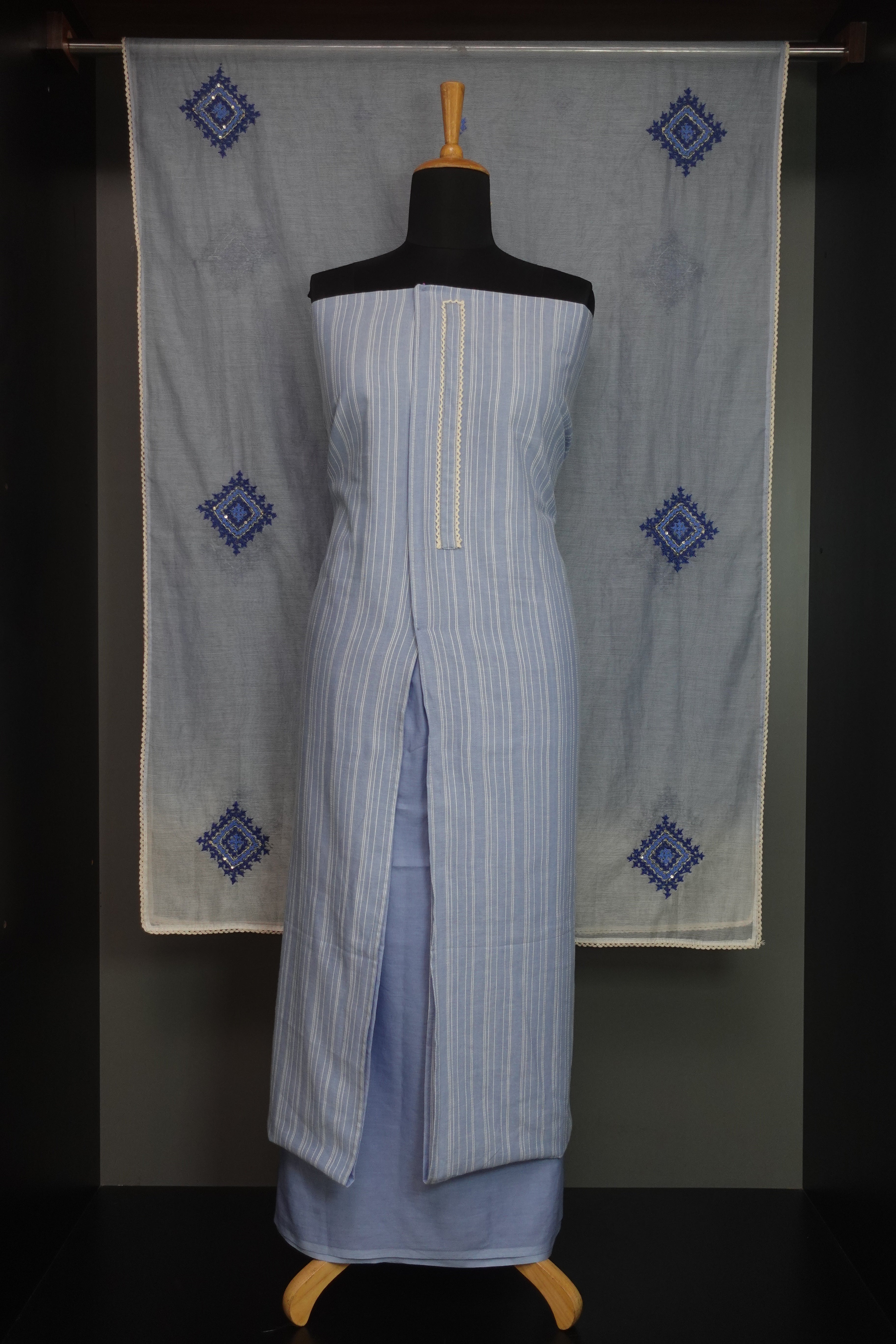 Stripe Weaving Cotton Salwar Set | KTF142
