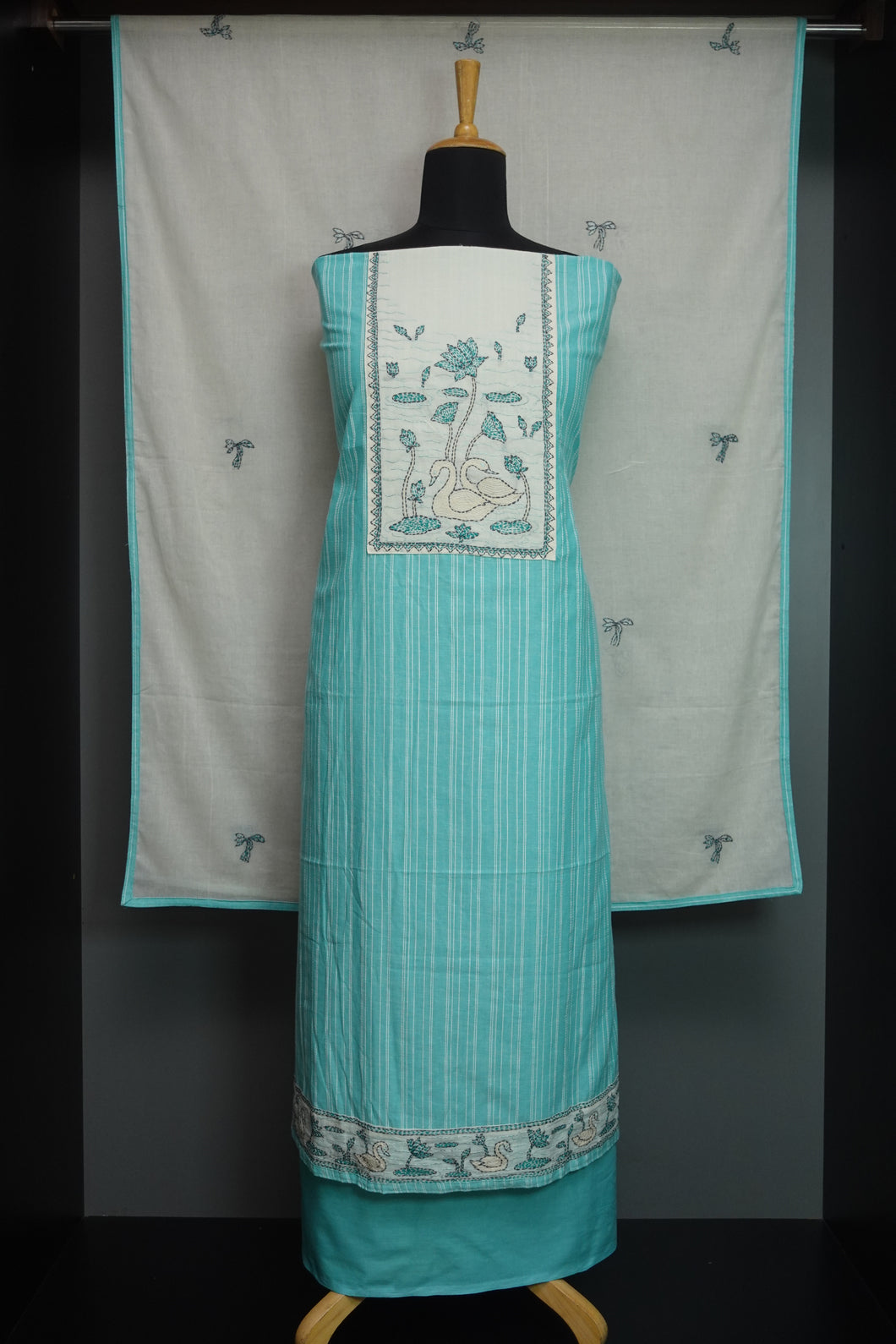 Stripe Weaving Cotton Salwar Set | KTF136