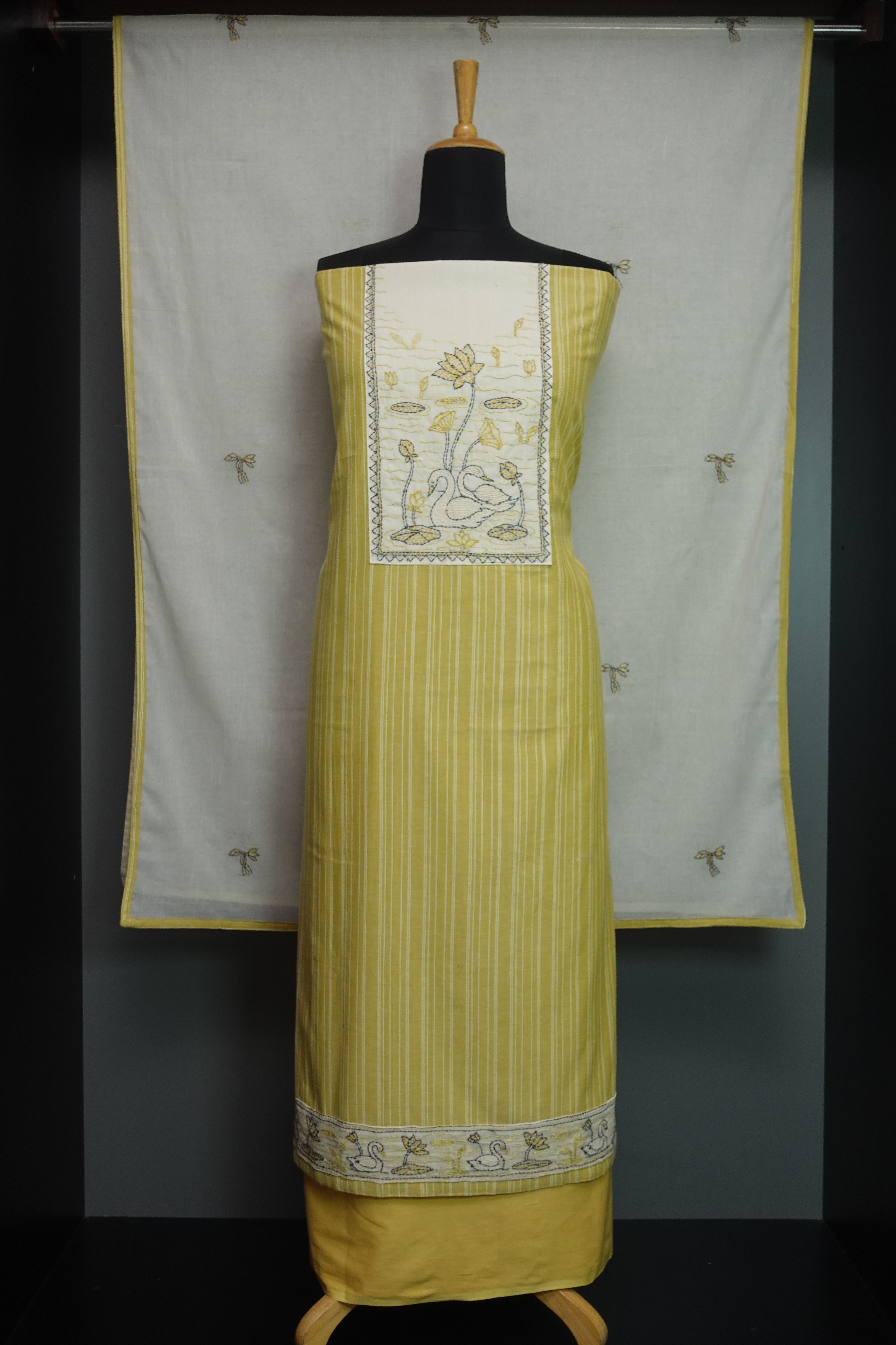 Stripe Weaving Cotton Salwar Set | KTF136