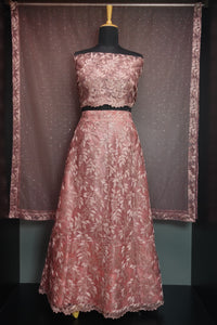 Party Wear Embroidery Net Semi Lehanga | SBP195