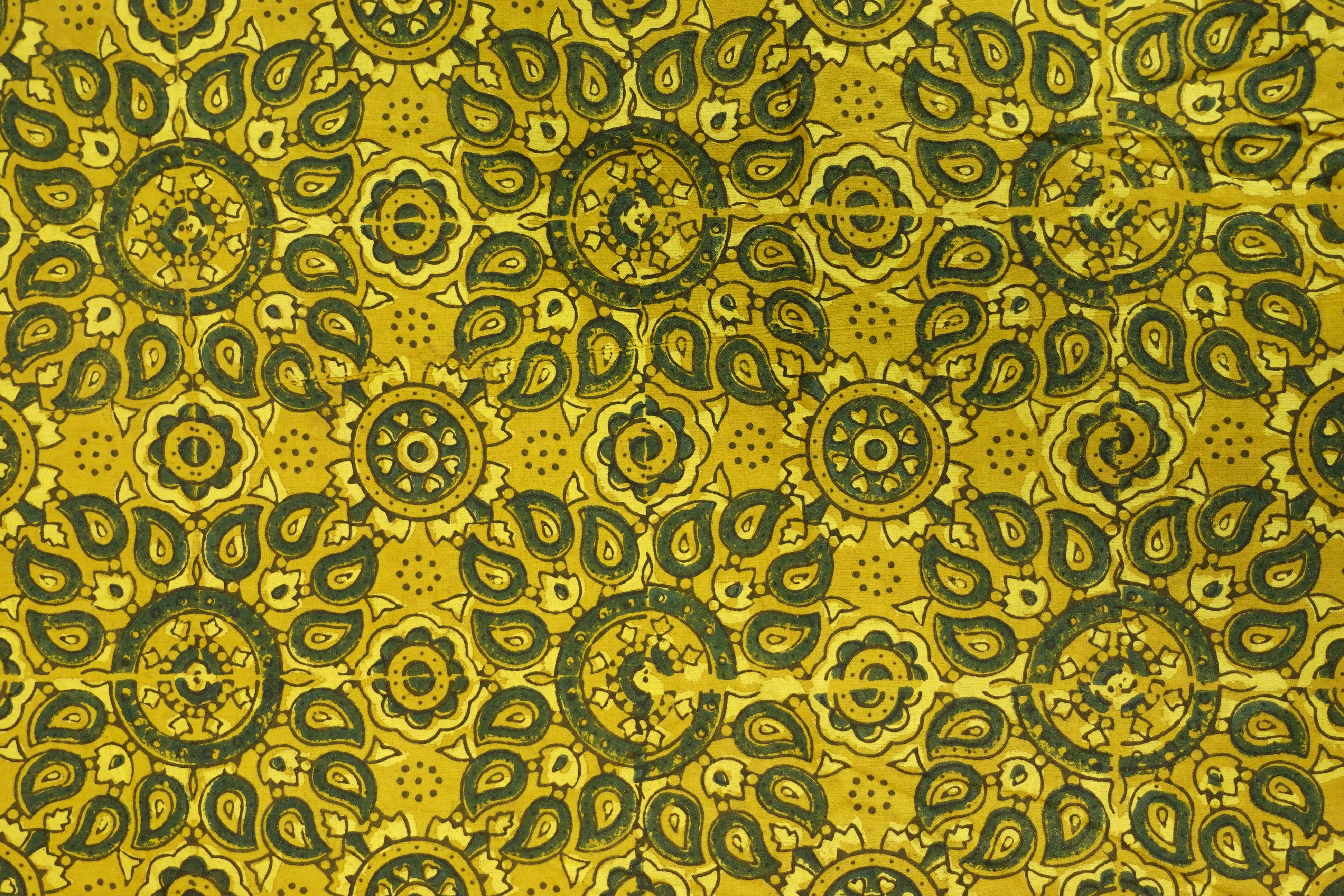 Paisley Floral Pattern Ajrak Natural Dyed Cotton Kurta Material | KA257