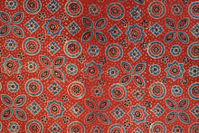 Geometric Floral Ajrak Block Printed Cotton Kurta Material | KA260