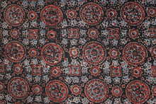 Floral Pattern Hand Block Ajrak Natural Dyed Cotton Kurta Material | KA258