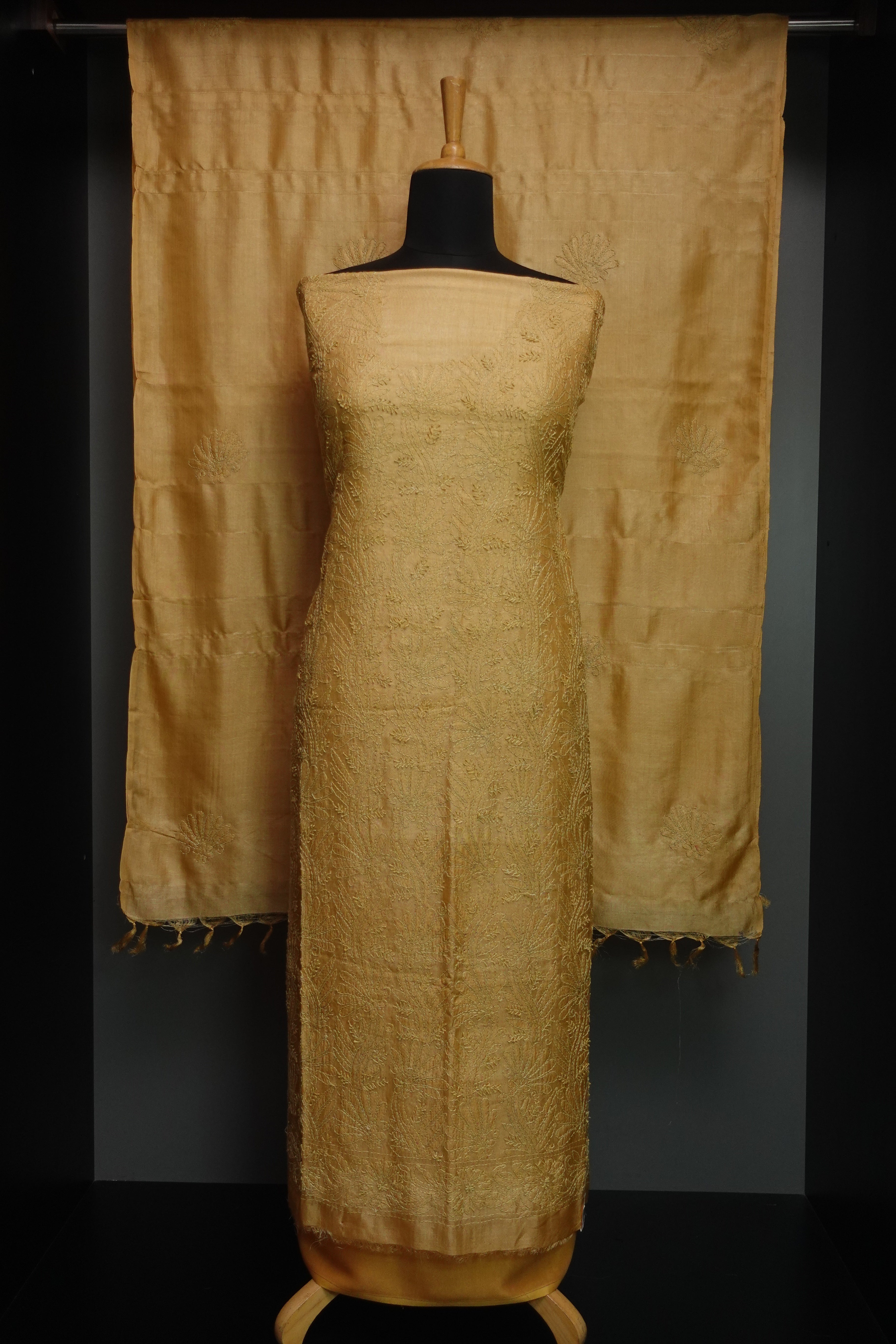 Chikankari Emboridery Soft Tussar Salwar Set | SBS921