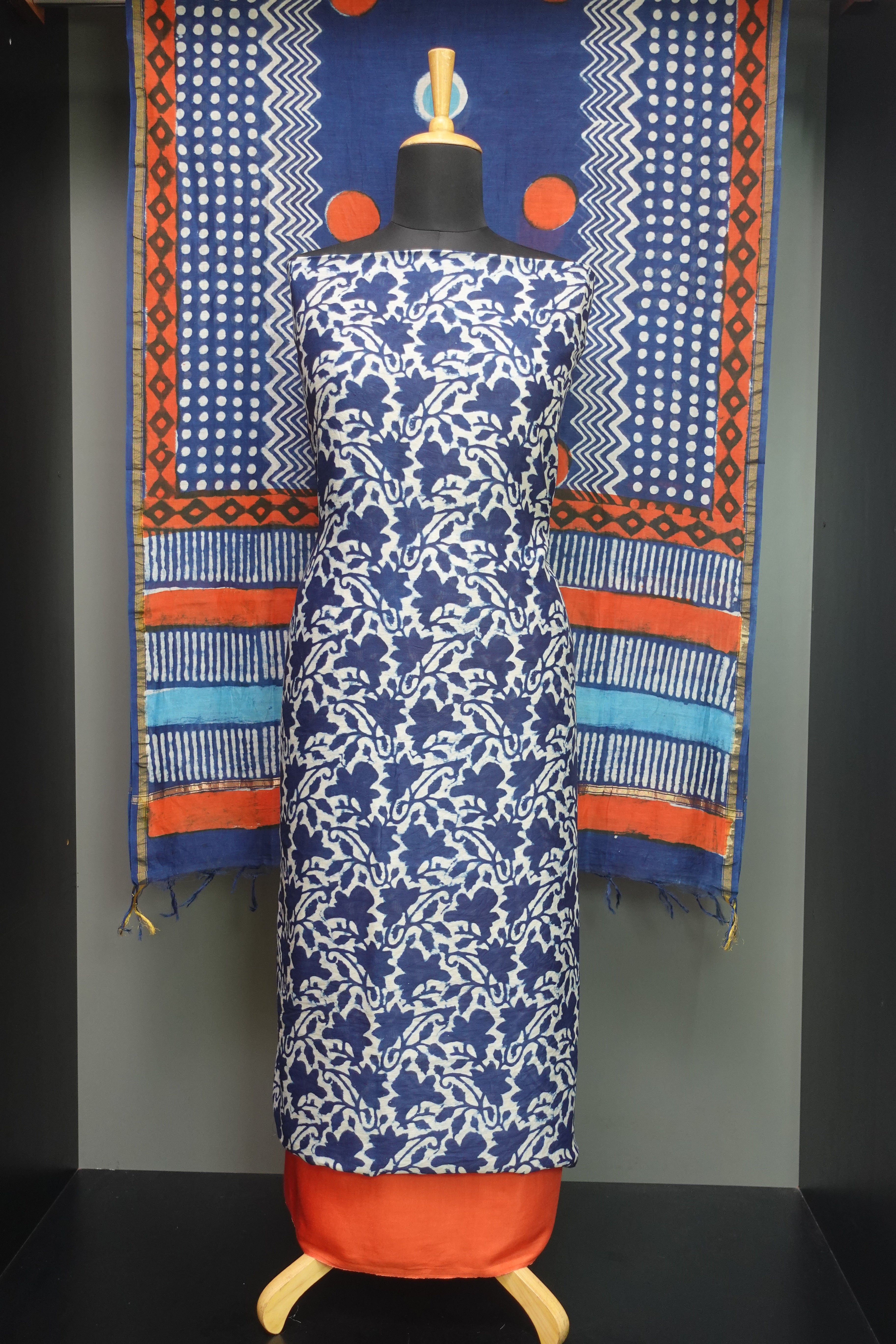 Block Printed Chanderi Salwar Set | JKL360