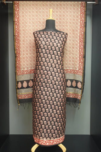 Hand Block Printed Chanderi Salwar Set | JKL358