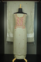 Cotton Thread Hand Embroidery Linen Salwar Set | AMB170