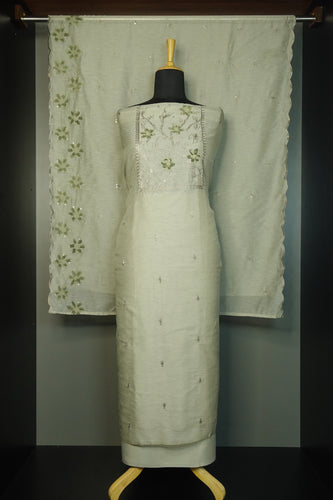 Semi Silk Linen Kantha Embroidery Salwar Set | MS704