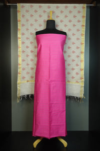 Check Weaving Patterned Chanderi Salwar Set | SLL108
