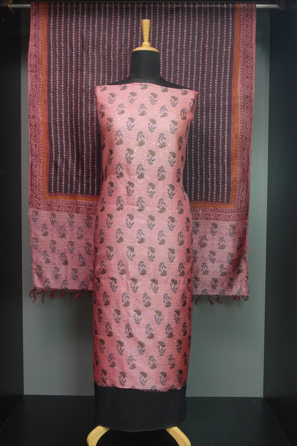 Block Printed Tussar Salwar Set | ACT1211