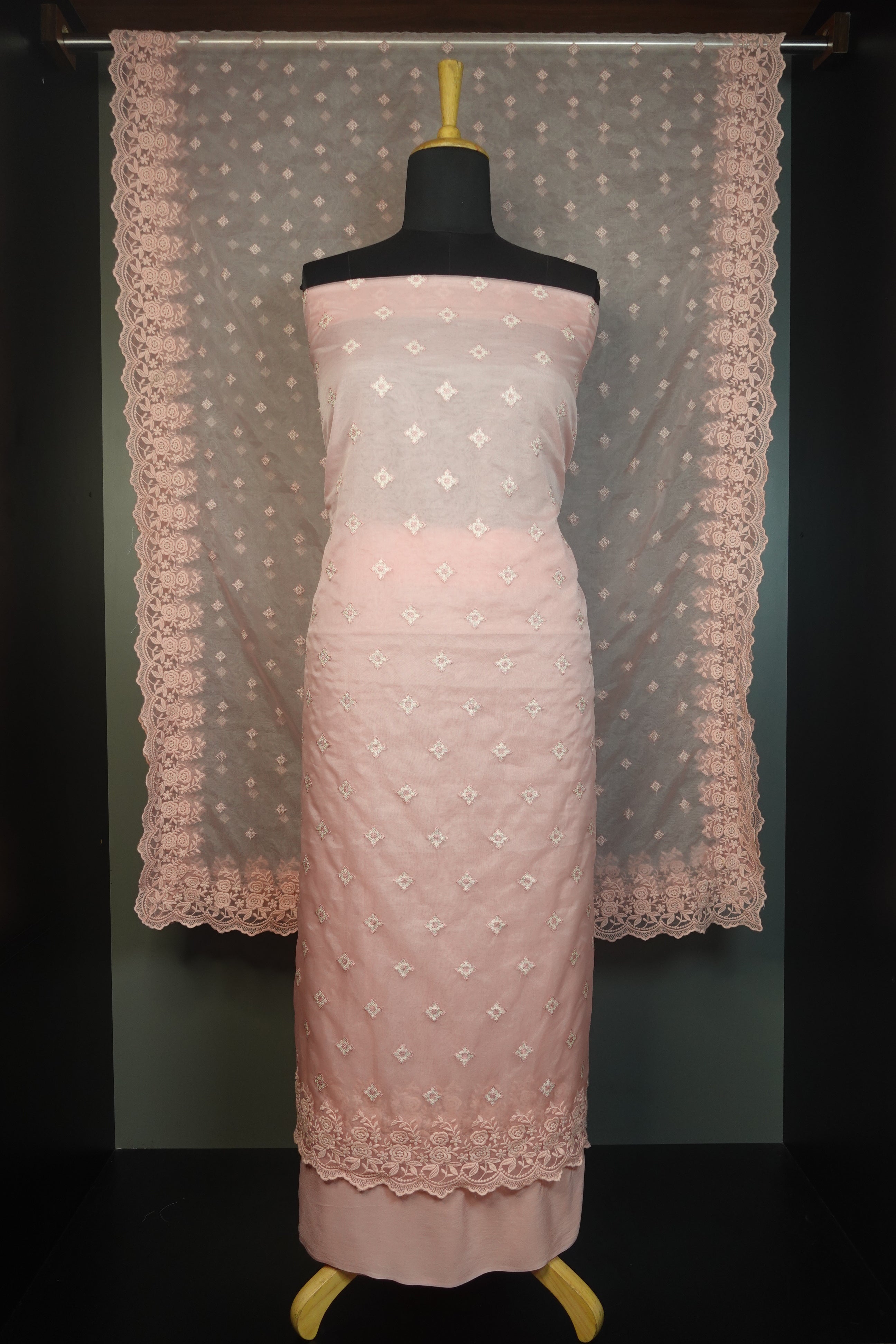 Computerized Chikankari Silk Organza Salwar Set | NP132
