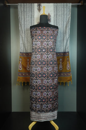 Bhagalpuri Woven Semi Silk Kantha Work Highlighted Salwar Set | OS278