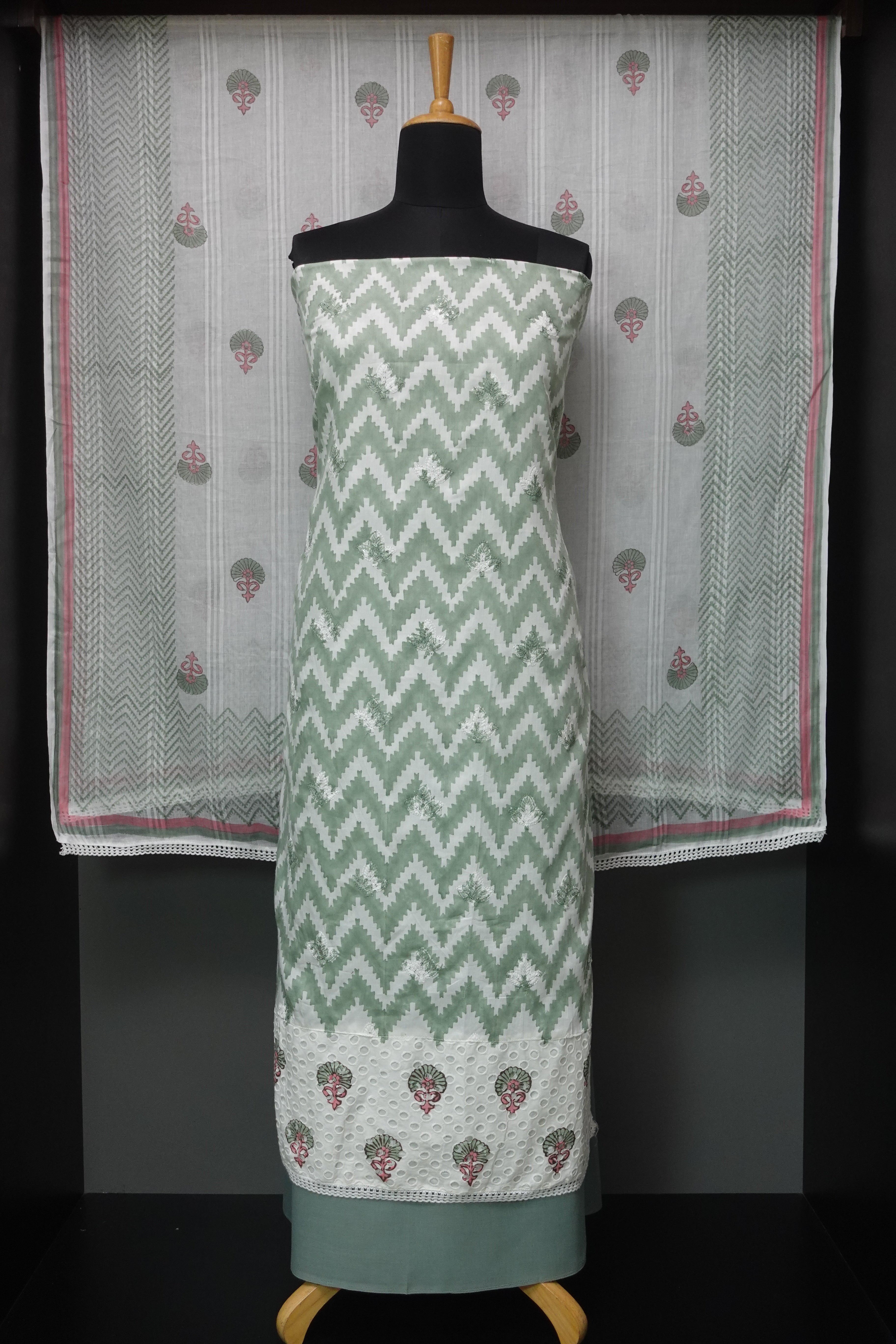 Zig Zag Printed Cotton Salwar Set | PFS379