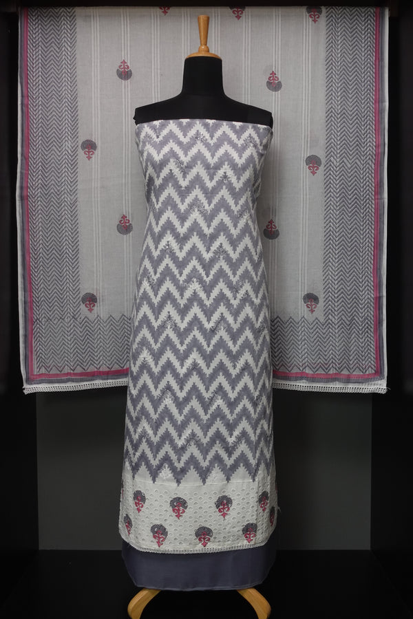 Zig Zag Printed Cotton Salwar Set | PFS379