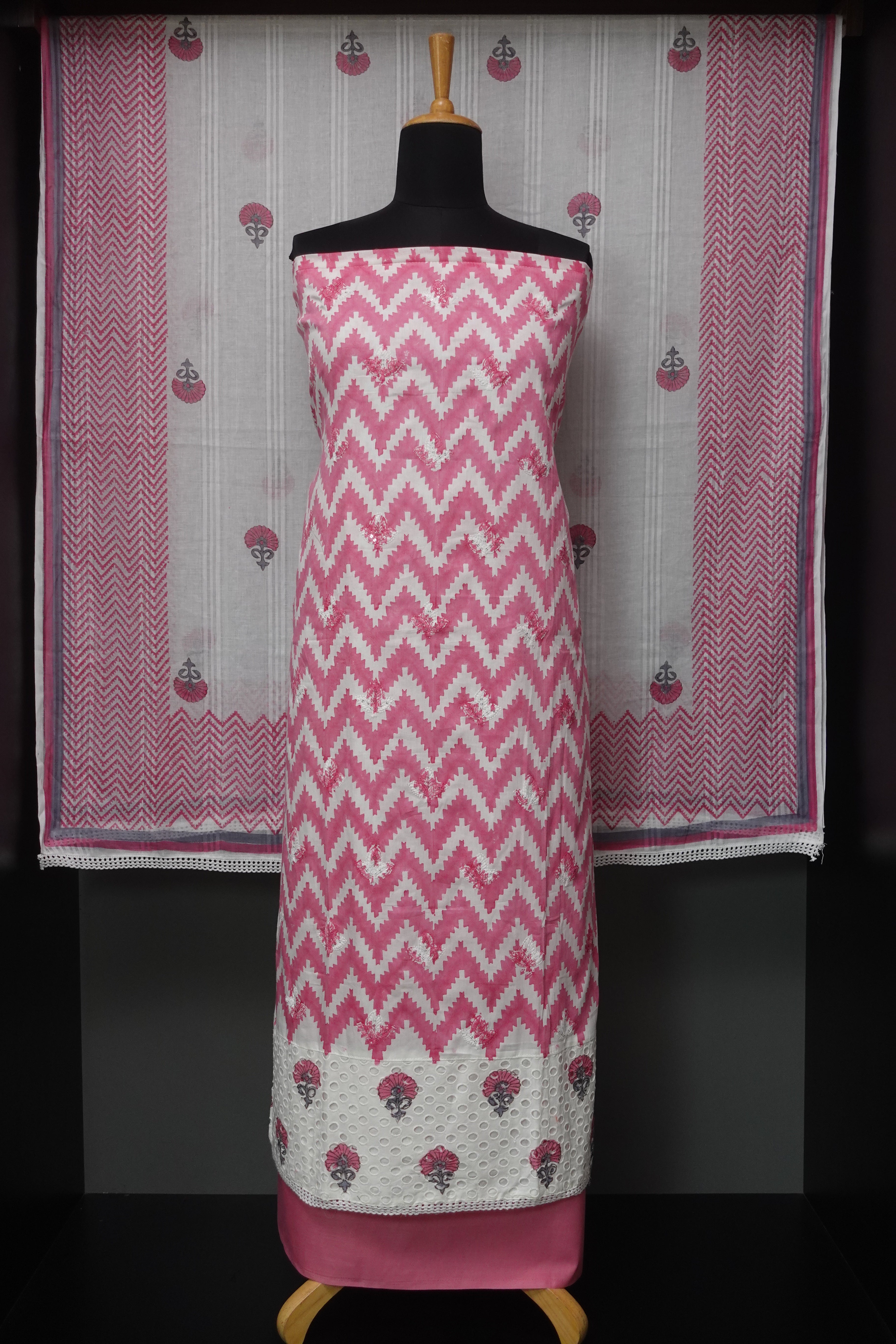 Zig Zag Printed Cotton Salwar Set | PFS379