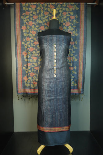 Digital Printed and Kantha Embroidery Semi Tussar Salwar Set | AMB194