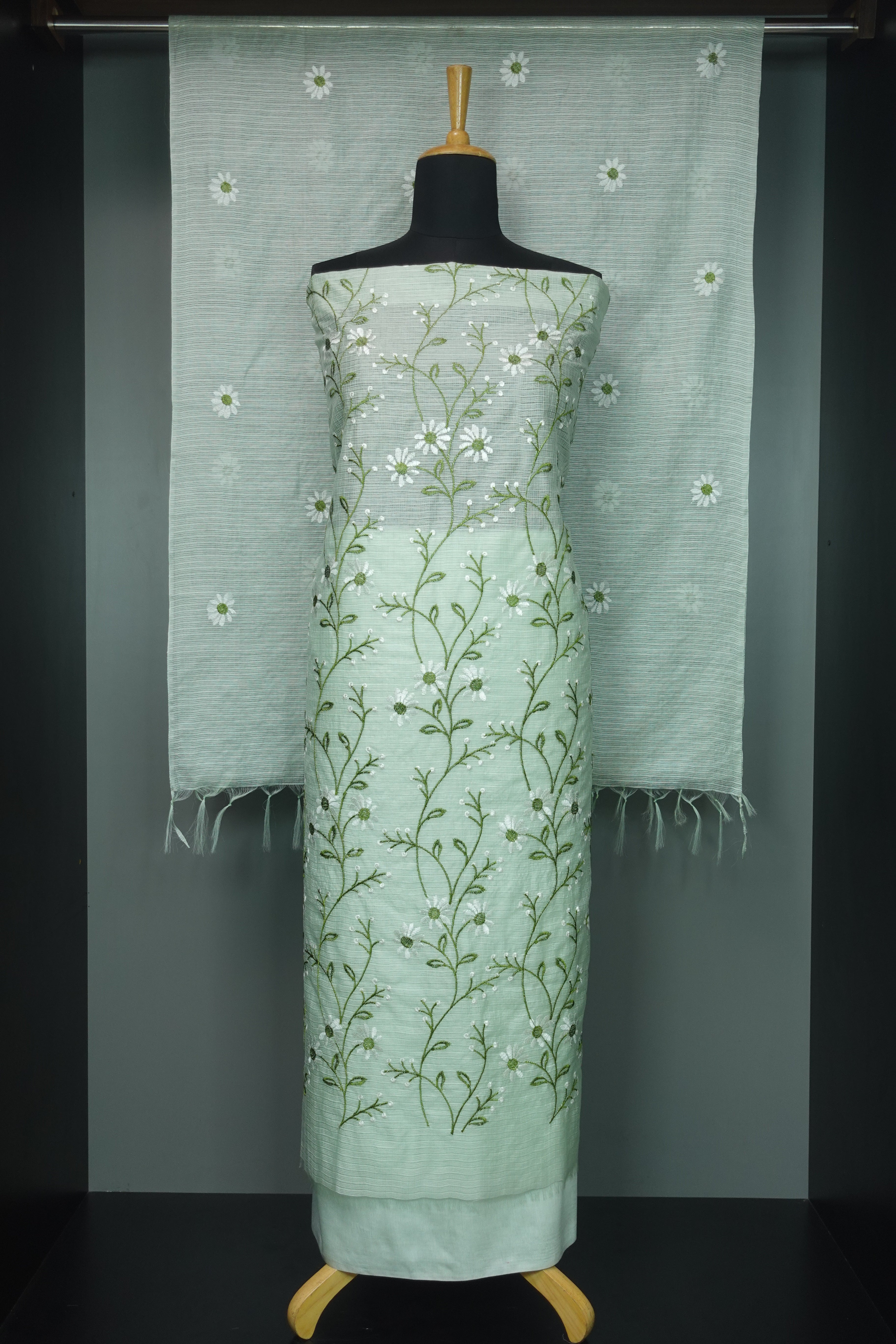 Floral Embroidery Silky Kota Salwar Set | NHH252