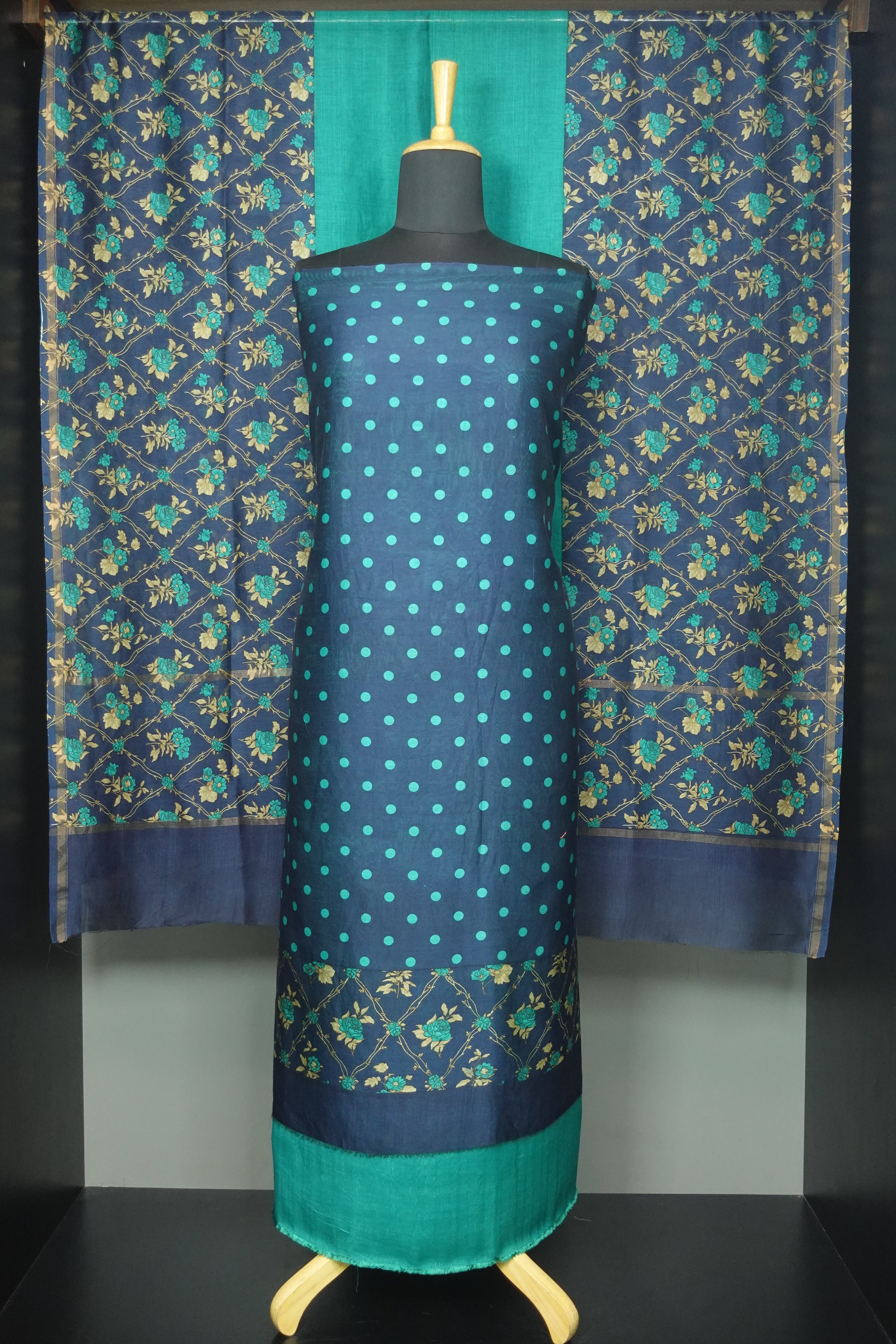 Polka Dots Design Chanderi Salwar Set | LV232