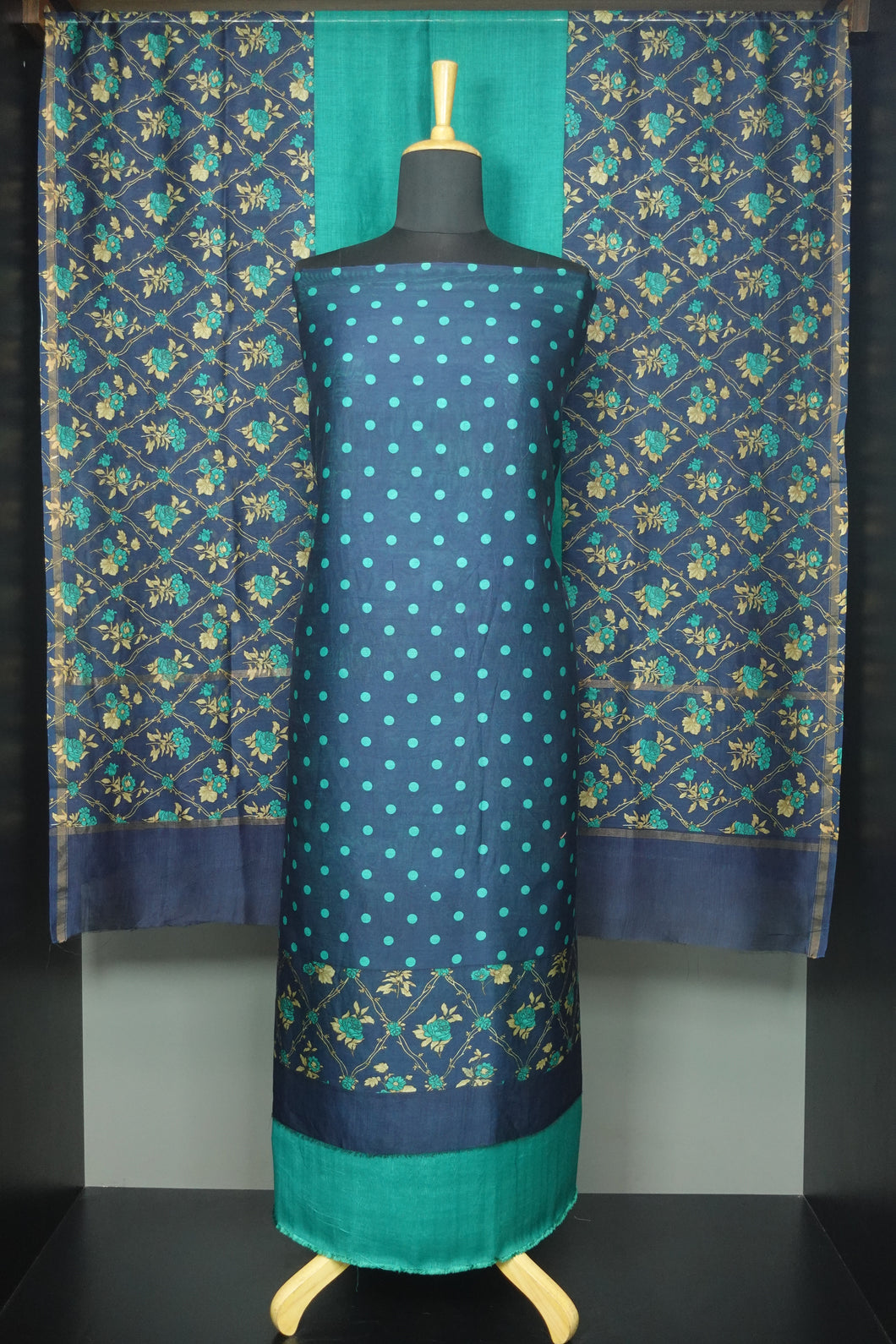 Polka Dots Design Chanderi Salwar Set | LV232