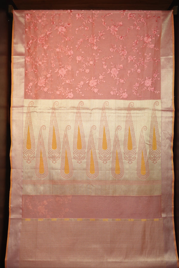 Computerized Floral Embroidery Supernet Kota Saree | RR176