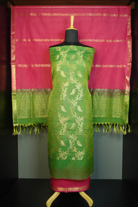 Jaal Pattern Zari Weaving Design Cotton Silk Salwar Set | SST137